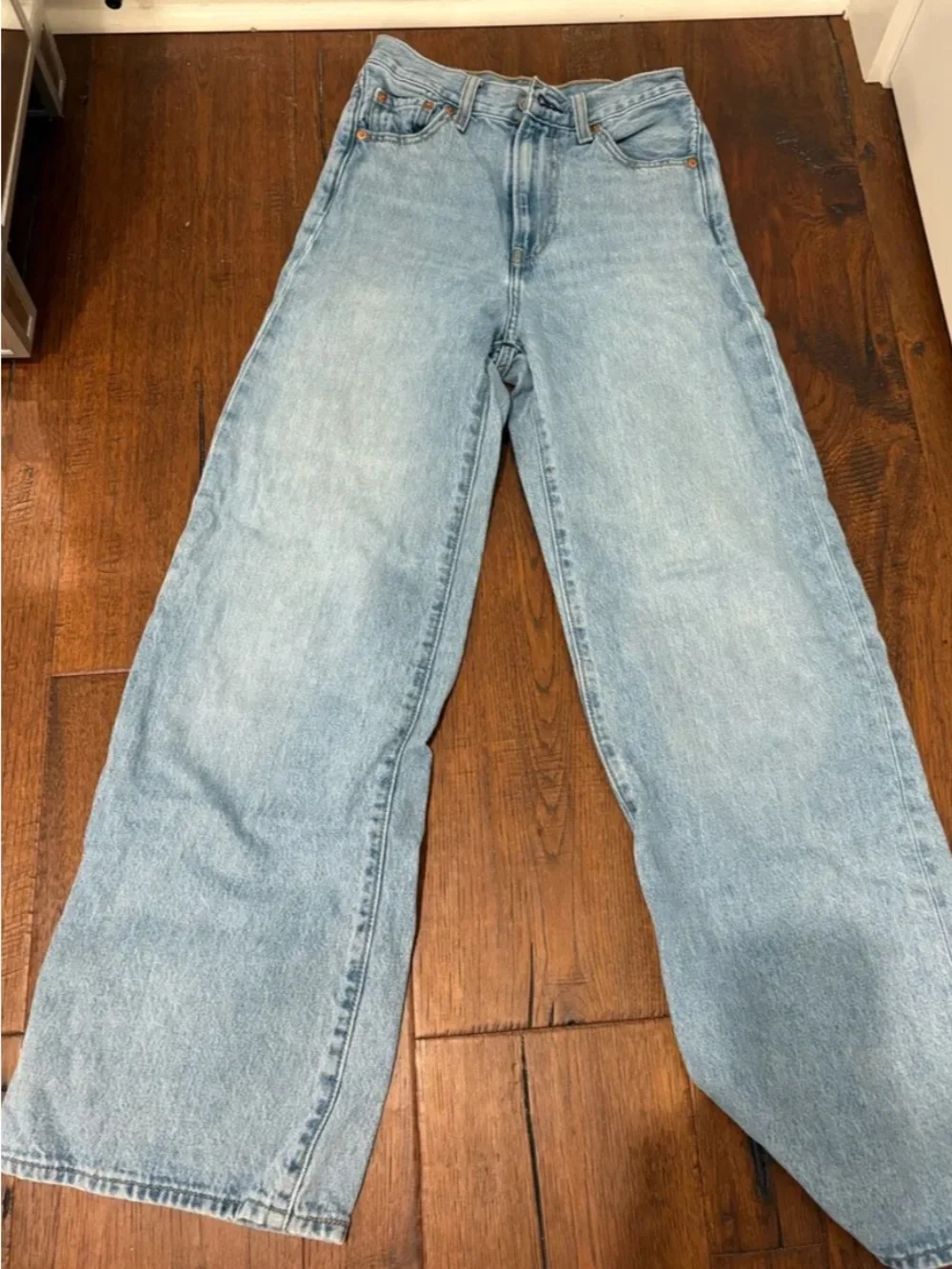 Levi's Light Blue High-Rise Wide-Leg Jeans